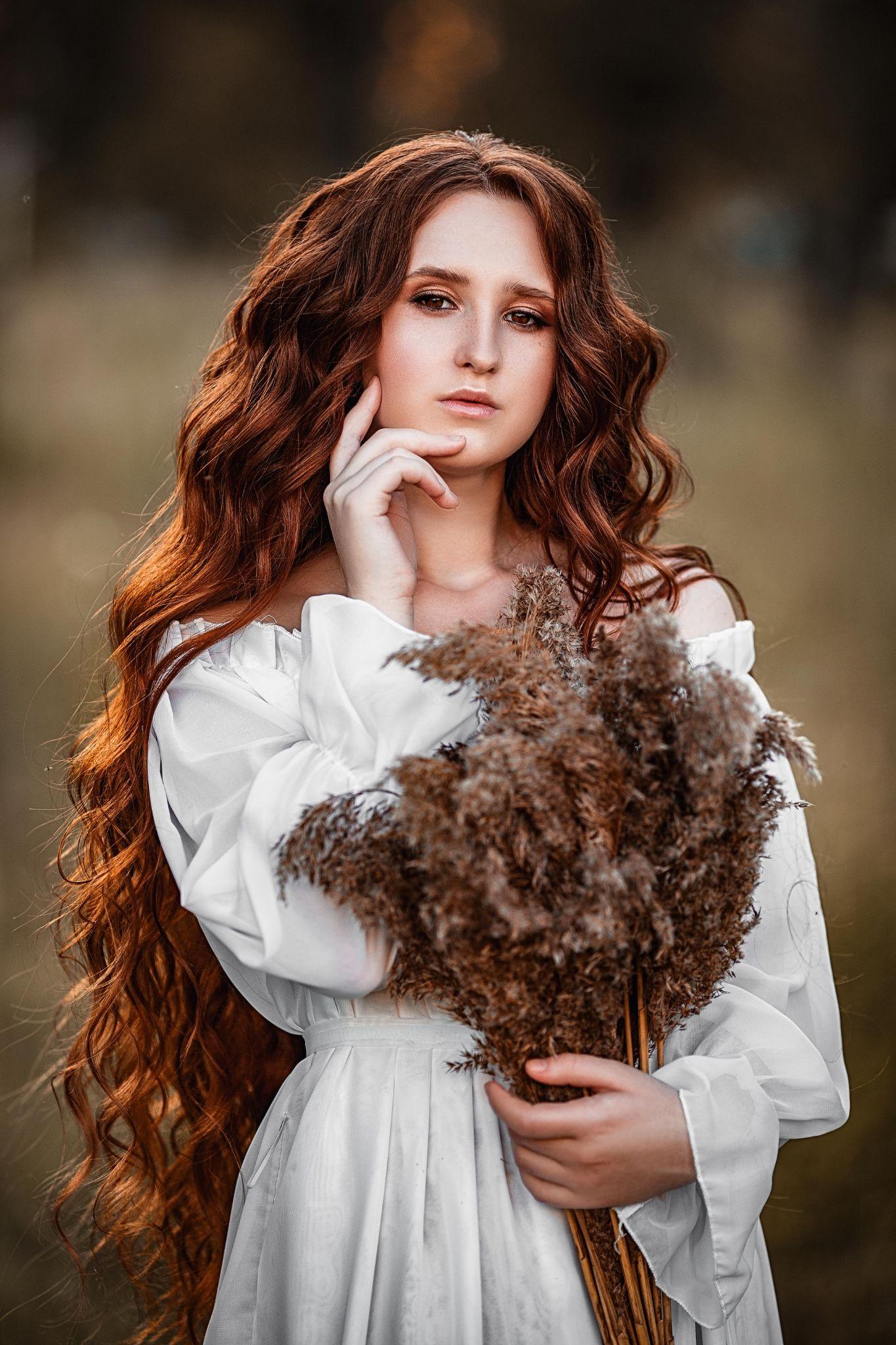 Woman with long hair