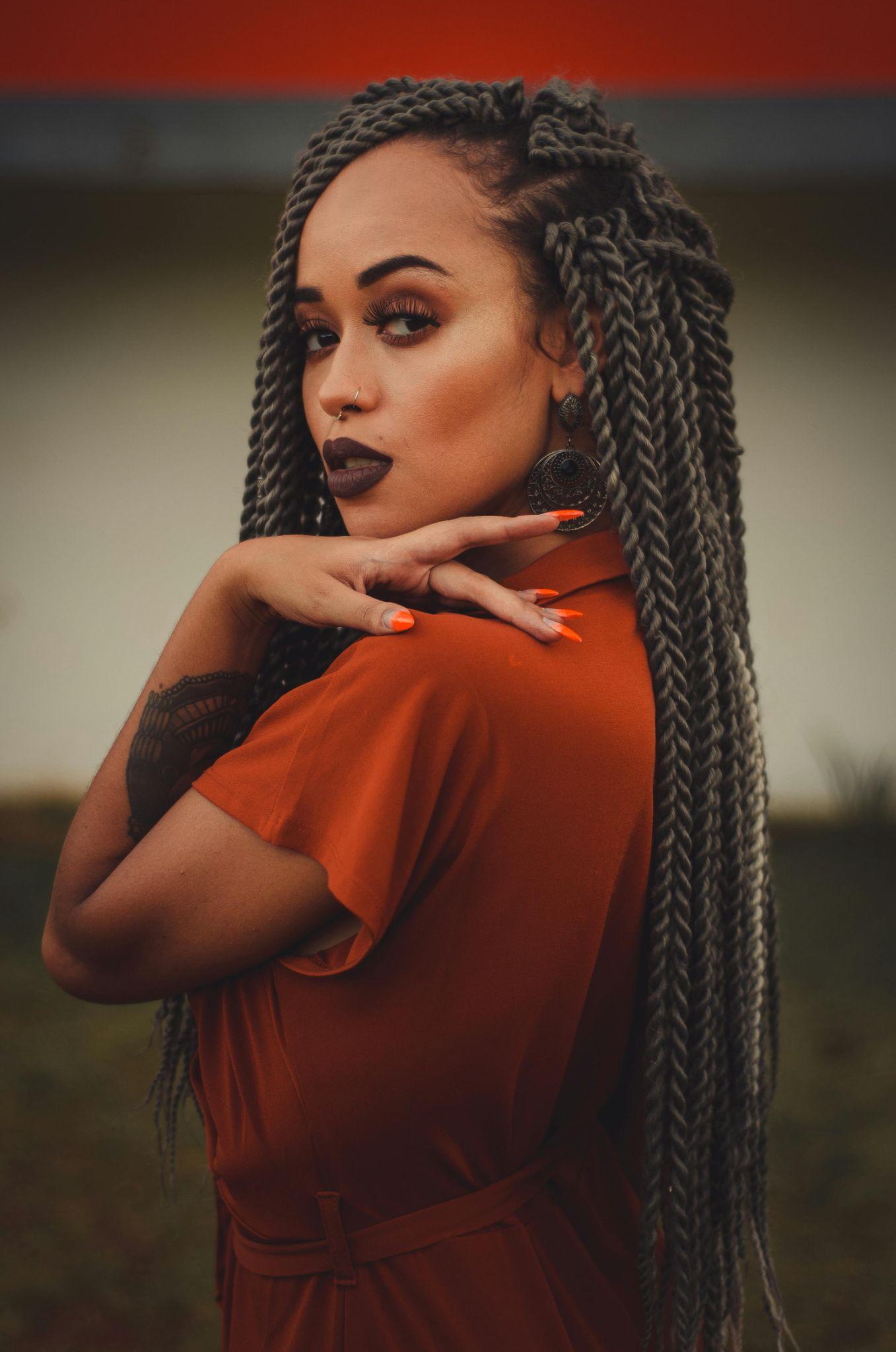 Girl with curly hair