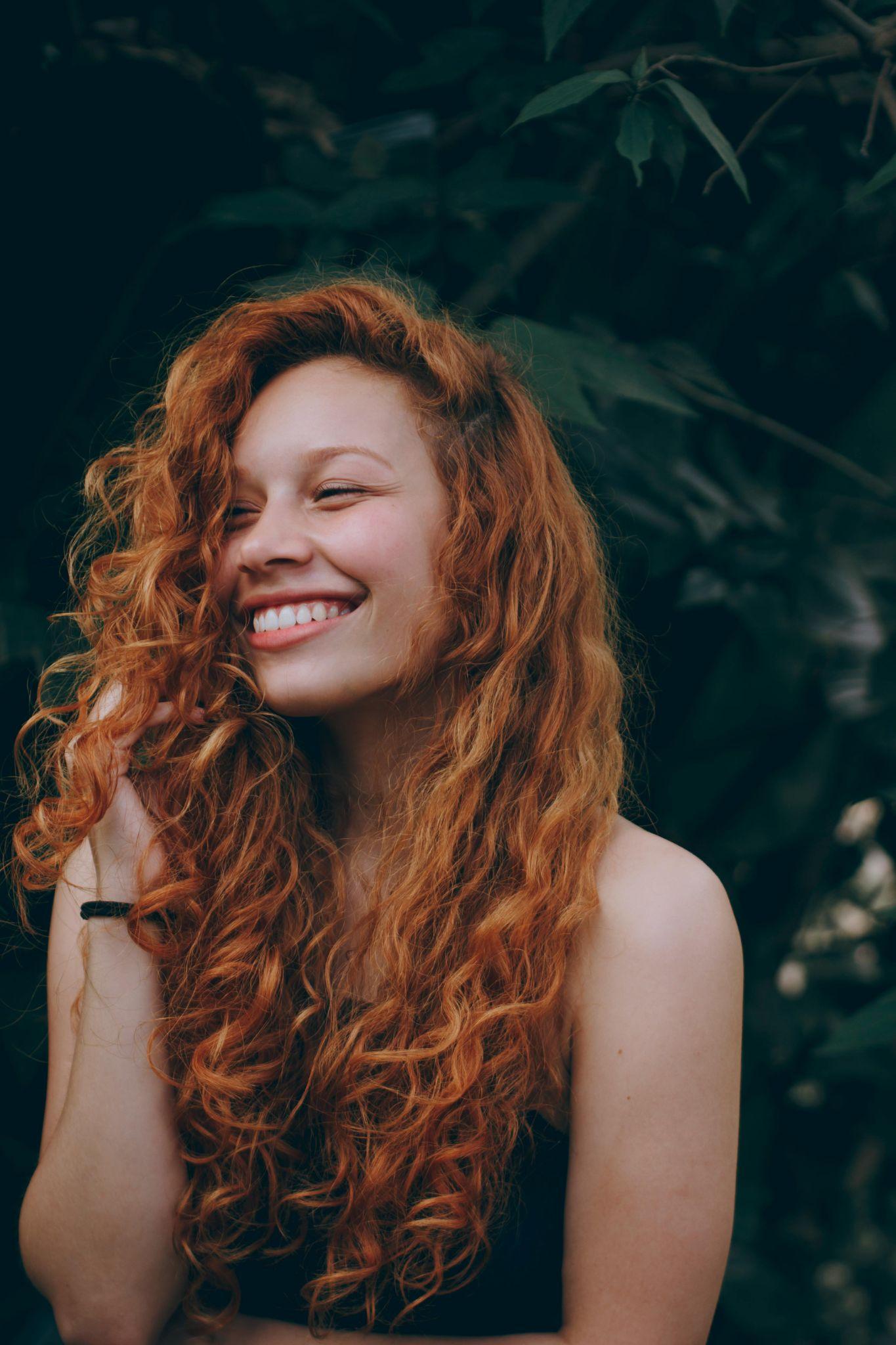 Girl with curly hair