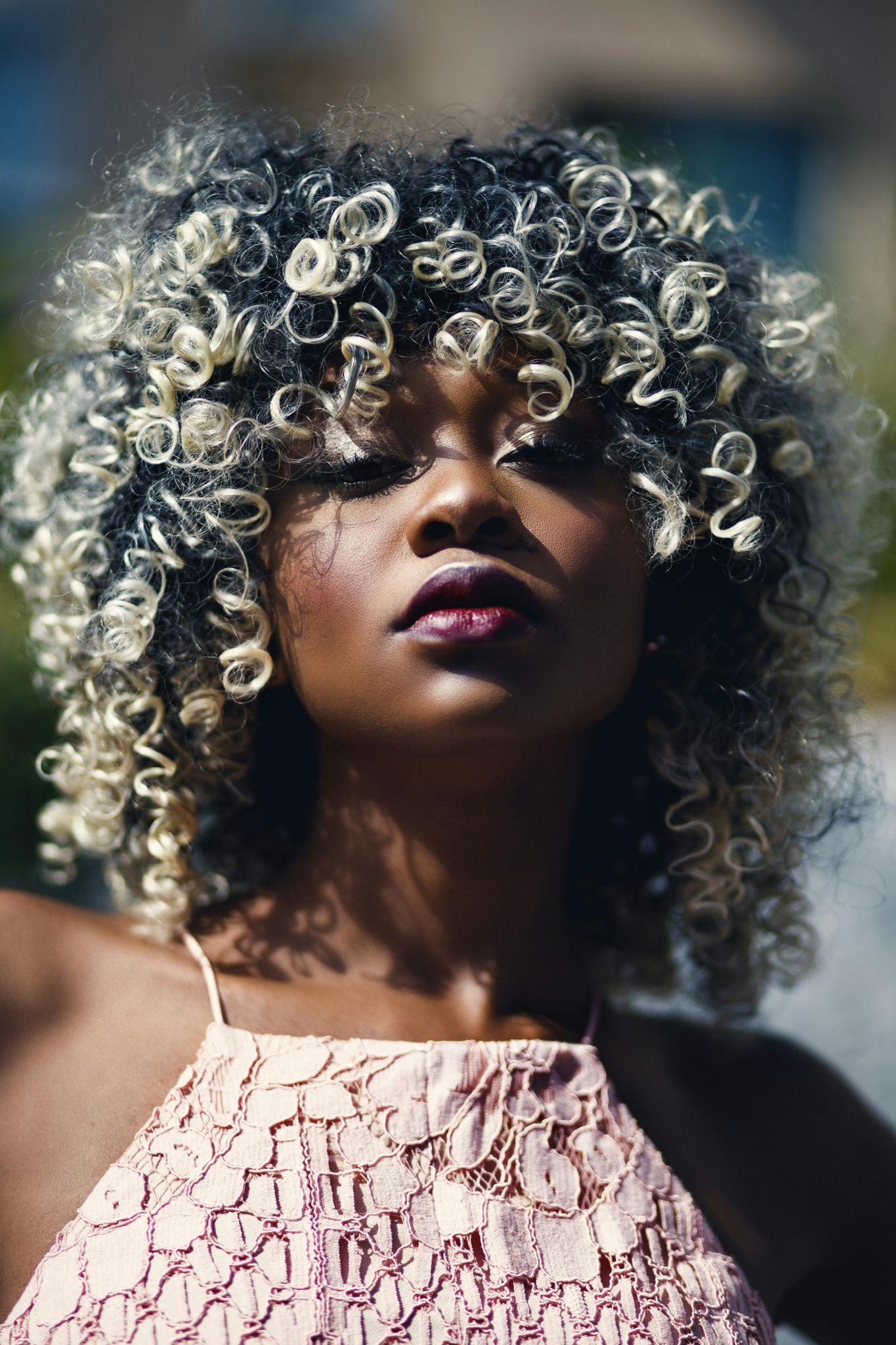 Girl with curly hair