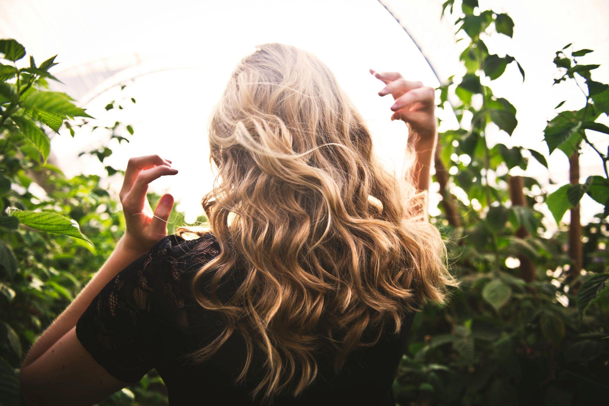 Girl with curly hair