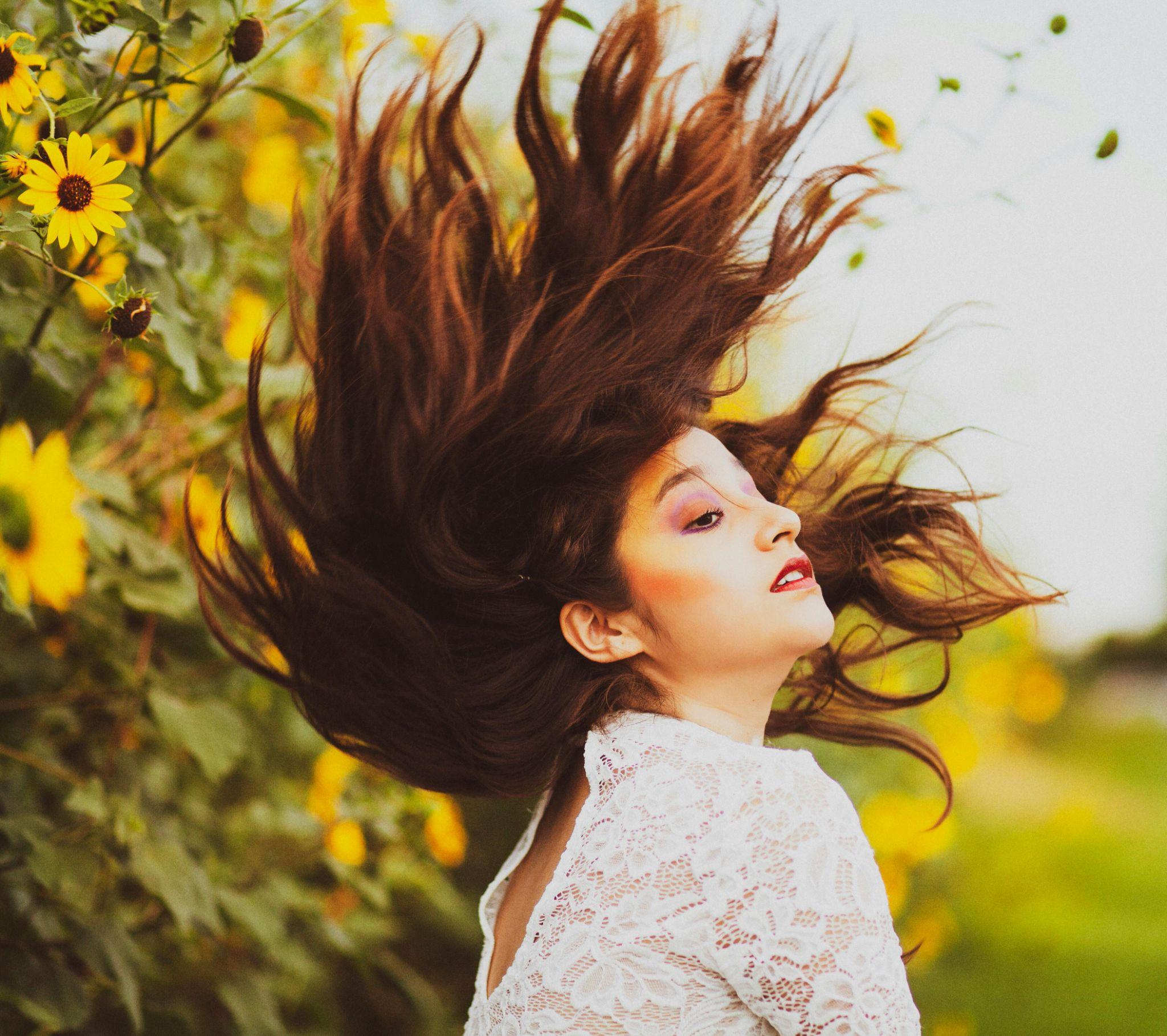 Girl with straight hair