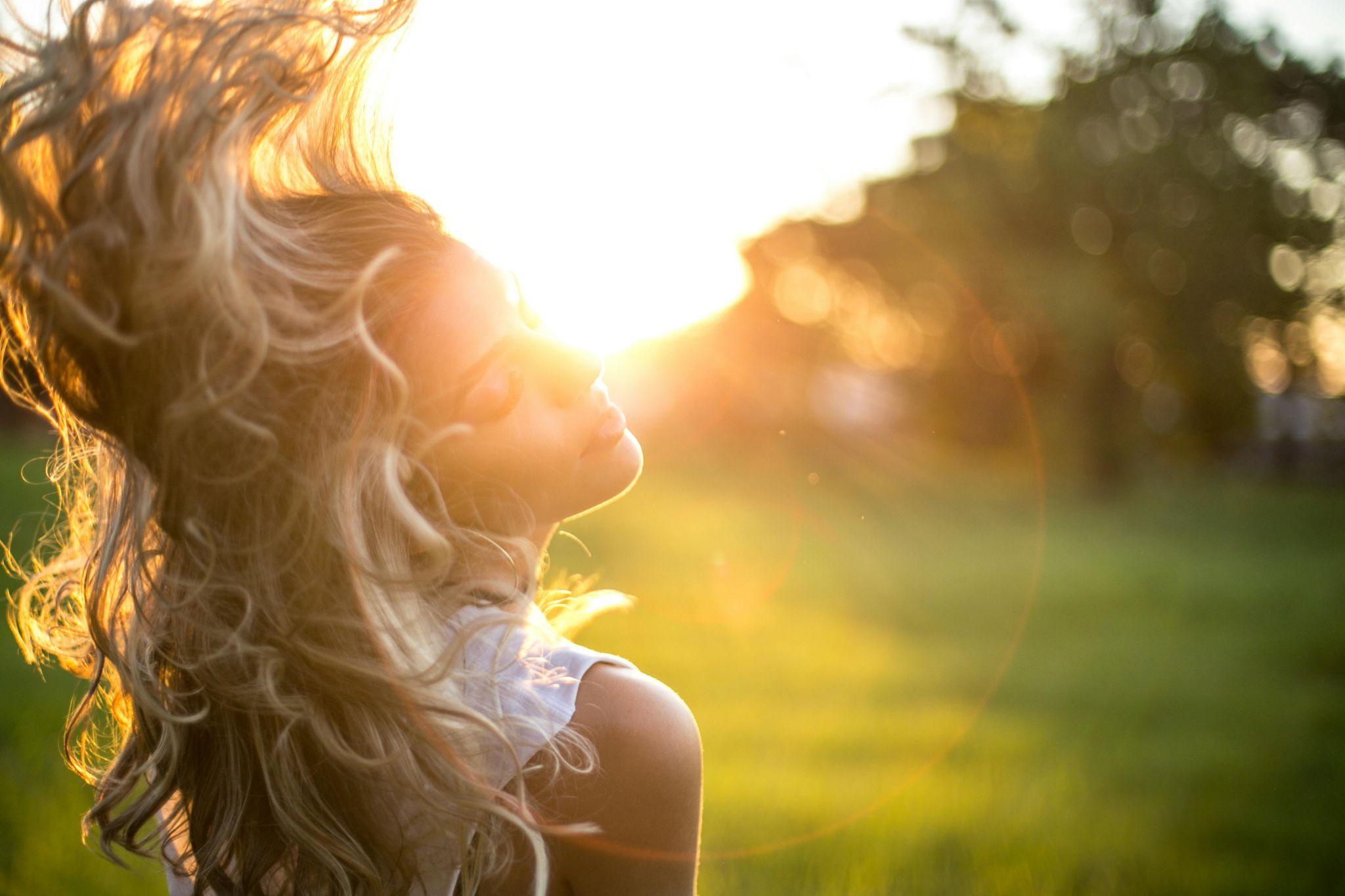 Girl with curly hair