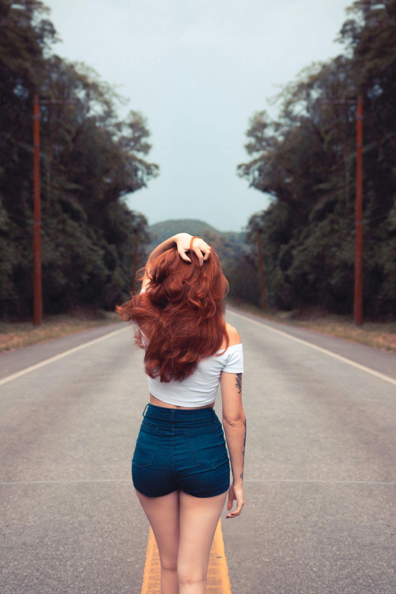 Girl with curly hair