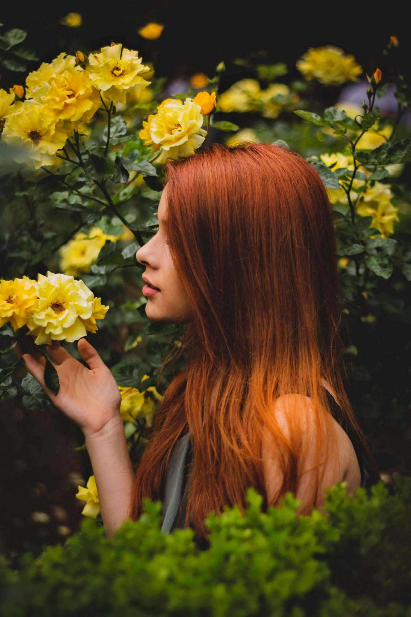 Girl with straight hair